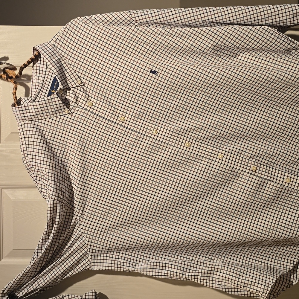 Men's Checkered Shirt - Blue and White